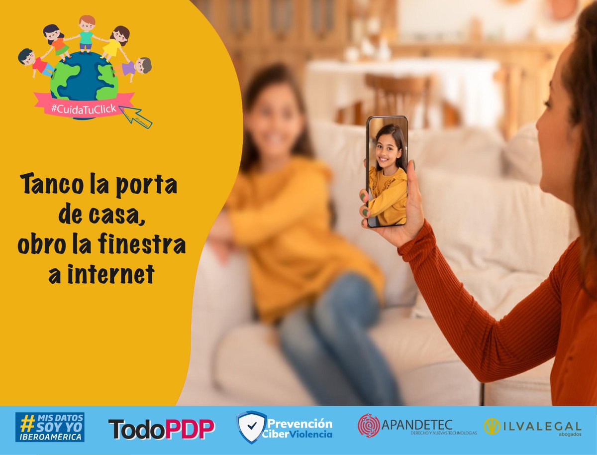 ilvalegal's tweet photo. 🔒🏠 Prenem mesures per a protegir els nostres fills en el món físic, però què hi ha del món digital? No els exposis en internet sense pensar en la seva privacitat. Uneix-te a #CuidaelTeuClick i assegurem la seva seguretat en línia. #MisDatosSoyYo 🌐👧🧒 https://t.co/qsc7sdFbfs