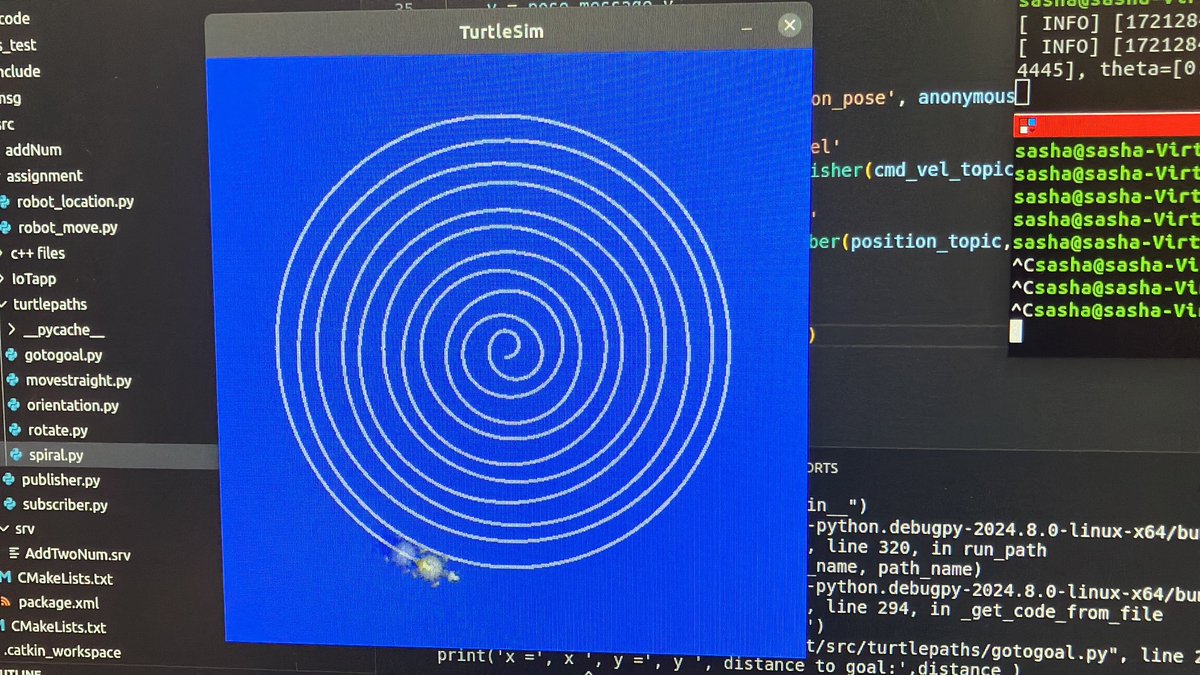 sash__2001's tweet image. Finally got sometime to learn ROS!! 
#RobotOperatingSystem #robotics #slam #opencv #turtlesim #Robotica