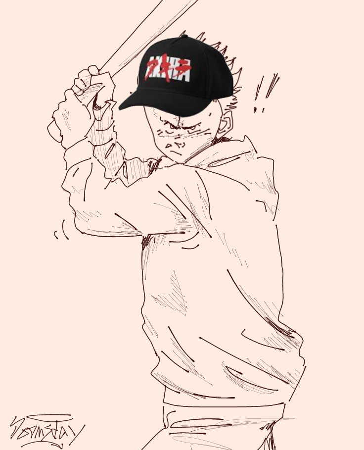 Doomsday_1988's tweet photo. You can see my thought process here.... #kaneda #tetsuo #anime #akira #akira1988 #drawing #art #baseball #baseballau https://t.co/2hmF4pZoLq