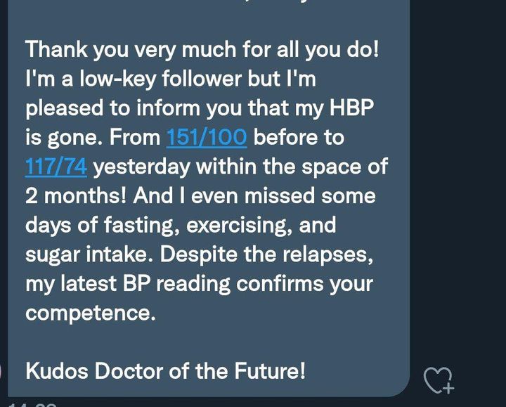 g_diets_'s tweet image. Good morning everyone 

Another beautiful day to remind you:

Diabetes type 2 can be reversed✅

Hypertension can be reversed ✅

Fatty liver can be reversed ✅

PCOS can be reversed ✅

Fibroid can be shrunken ✅

Ulcer can be cured ✅

Don’t die in silence.