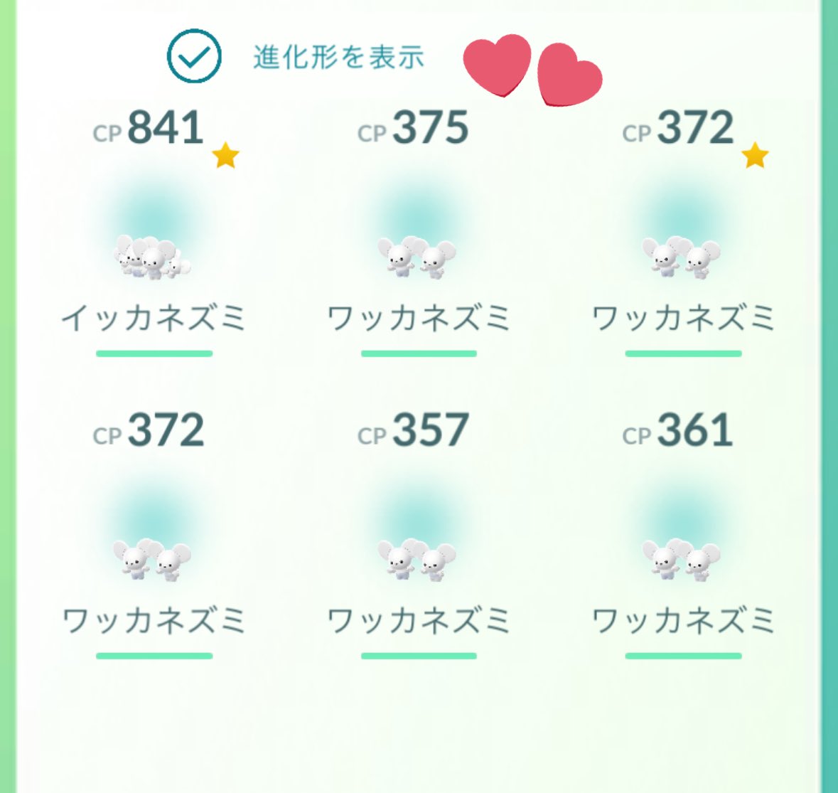mitaro0303's tweet photo. ワッカネズミやっと増えてきたけど進化したら4匹家族でした〜🐭♡3匹家族ほしいww
本当可愛い

#ポケモンGOフレンド募集 
#ワッカネズミ　#ポケgo https://t.co/UR4SN6B2Pl