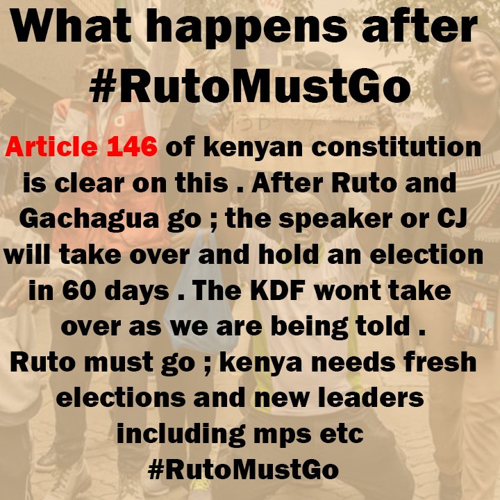 sholard_mancity's tweet photo. What happens After Ruto and Gachagua goes? ; here's the answer Article 146 is clear . So the noise by Raila Odinga and William Ruto bloggers is noise. Kenya needs a new election .🚨 Ruto must go Nairobi CBD Traitor Edwin Sifuna https://t.co/bE7vvG6443
