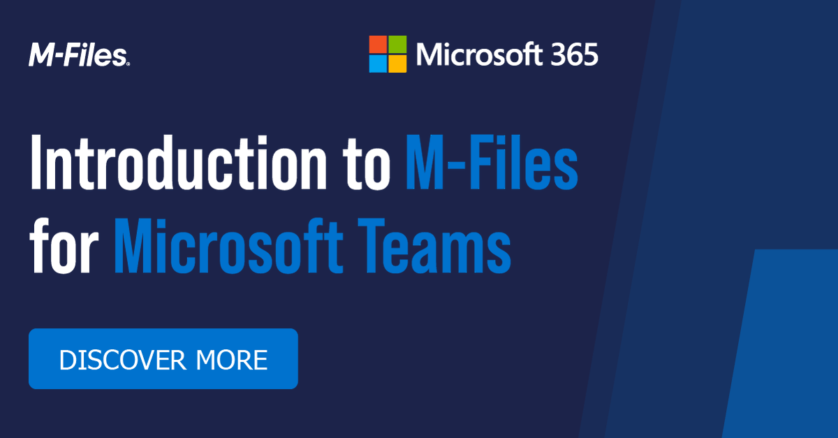 nextuae's tweet photo. Video: Introduction to M-Files for Microsoft Teams Add-In. Learn how M-Files users and anyone they invite to their Teams from outside their organization collaborate on M-Files content in a secure and convenient manner. https://t.co/2kocV69SKo https://t.co/bdli2OvLkm