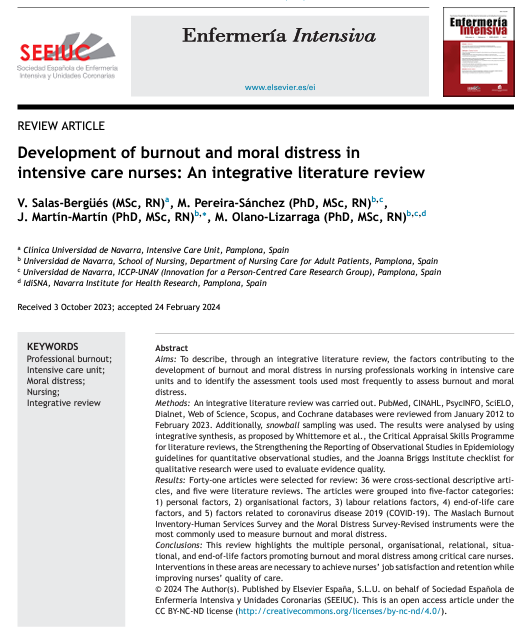 A pleasure to share our last publication in
<a href="/EnferIntensiva/">Enfermeria Intensiva</a>, worked with colleagues from <a href="/enfermeriaunav/">Facultad Enfermería</a> <a href="/ClinicaNavarra/">Clínica Universidad de Navarra</a> 
Very proud of the result.

doi.org/10.1016/j.enfi…