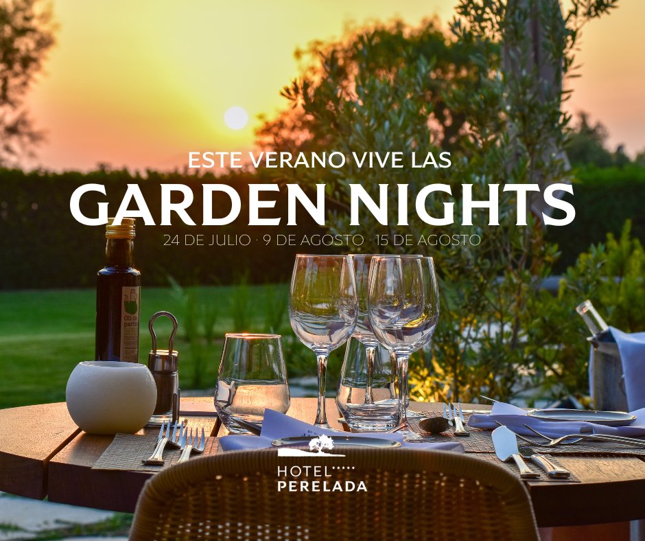 ¡El 24 de julio vive nuestra GARDEN NIGHT! Noches donde los vinos Peralada, la gastronomía de Paco Pérez y la música en directo te harán crear recuerdos únicos mientras disfrutas de una espectacular puesta de sol junto a la piscina. 

Más información en hotelperalada.com/es/garden-nigh…