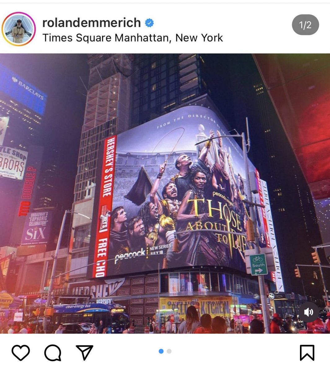 StephLeonidas's tweet photo. When your bro takes your place on Times Square 😜 #ThoseAboutToDie out today on @peacock #DimitriLeonidas #Scorpus https://t.co/bhXsfCdXIa
