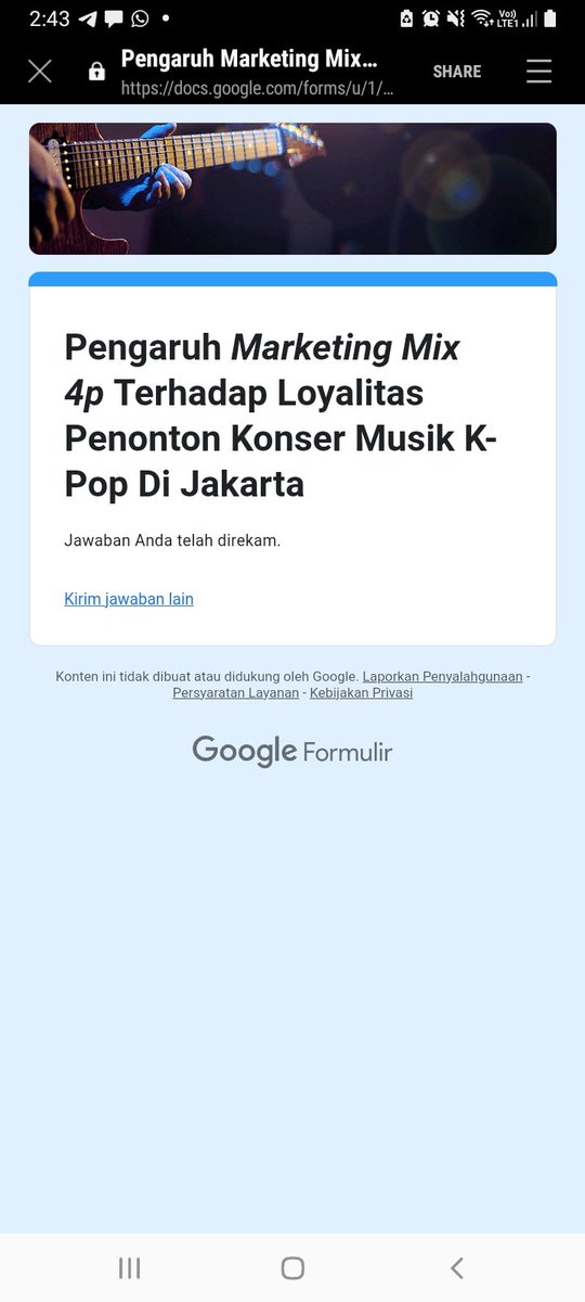 sushi_ramenn's tweet photo. @ditahe_ @collegemfs done yaa ditunggu feedbacknya kak

https://t.co/wbNhqe2F31

ini link punya ku yaa, mau request :
1. Pertanyaan "apakah anda pengguna aplikasi Maxim" jawab "YA"
2. jawabnya bervariasi di angka  4 atau 5 aja ya (kalau bisa jangan dinilai sama misalnya 4-4-4-4) https://t.co/R8pGp23uEE