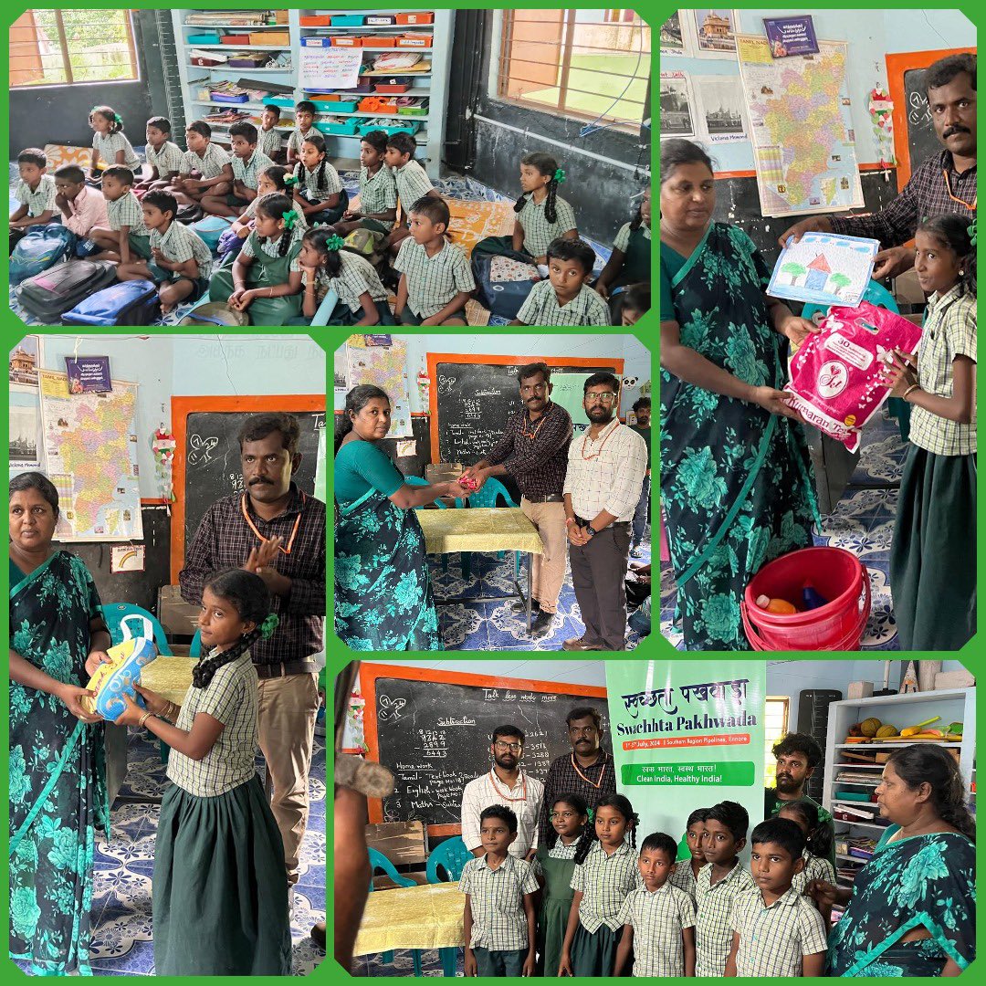 IOCLSRPLEnnore's tweet photo. Activities carried out in Arkambattu village at Govt School:
1. Swachhta pledge administered to a total of 100 participants involving students and teachers.
2. Seed balls-100no's distributed to students and staff.
3. Dustbins and cleaning materials handed over https://t.co/deLF31jpDO