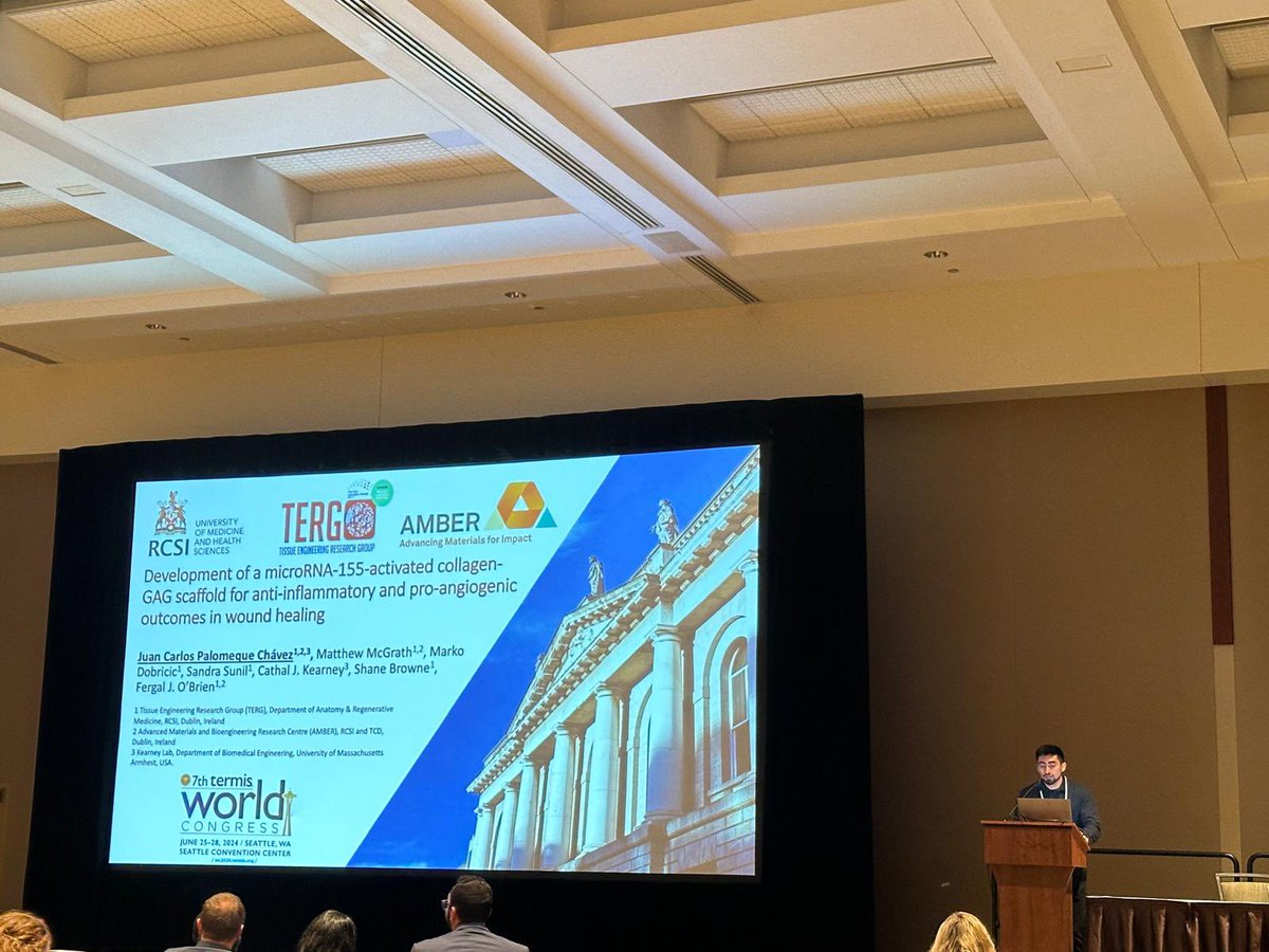 A bit of a late post but happy to share that I presented my work on the last #TERMIS2024 conference in Seattle. I shared the research I have been carrying at <a href="/TissueEngDublin/">RCSI TERG</a> on gene-activated scaffolds for wound healing.