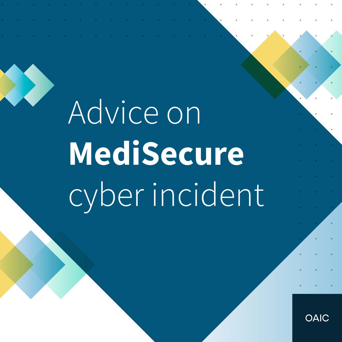 OAICgov's tweet photo. The OAIC has been advised by MediSecure that approximately 12.9 million individuals may have had their personal and limited health information relating to prescriptions, as well as healthcare provider information, exposed in a cyber security incident. 1/2 https://t.co/c3FvXmYPXX