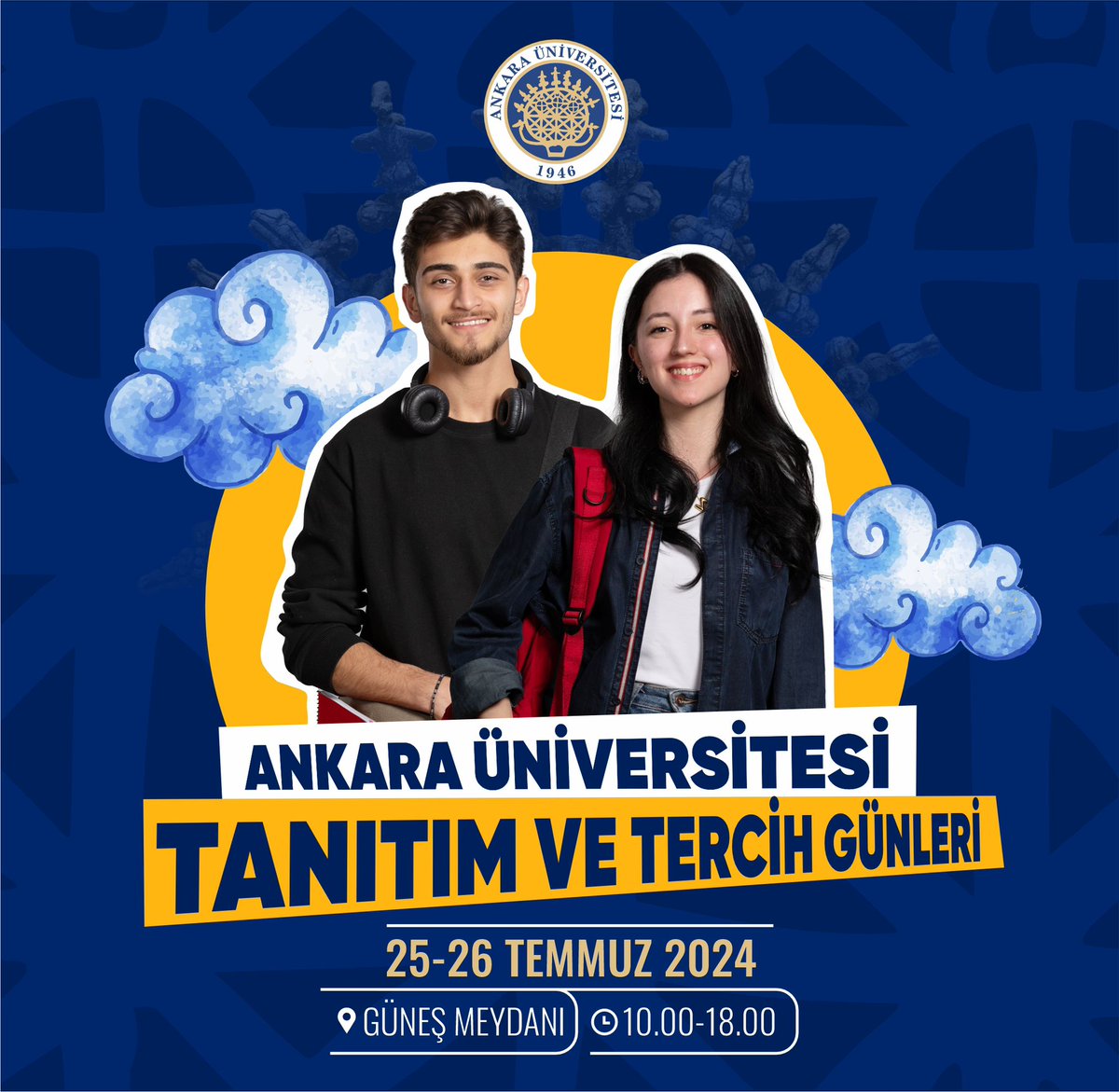 AÜ UBF Gayrimenkul Geliştirme ve Yönetimi Bölümü (@auubfgayrimenk1) on Twitter photo ✍️Üniversite tercih döneminde, aday öğrencilere üniversitemizi tanıtmak amacıyla düzenlediğimiz <a href="/AnkaraUni/">Ankara Üniversitesi</a> Tercih ve Tanıtım Günleri'ne tüm aday öğrenciler davetlimizdir.
🗓️ Tarih: 25-26 Temmuz
⏰ Saat: 10.00-18.00
📍 Yer: Güneş Meydanı
#AnkaraSeniBekliyor <a href="/ysm006/">Prof.Dr. Yeşim Aliefendioğlu</a> <a href="/necdetunuvar/">Necdet Ünüvar</a> ✍️Üniversite tercih döneminde, aday öğrencilere üniversitemizi tanıtmak amacıyla düzenlediğimiz <a href="/AnkaraUni/">Ankara Üniversitesi</a> Tercih ve Tanıtım Günleri'ne tüm aday öğrenciler davetlimizdir.
🗓️ Tarih: 25-26 Temmuz
⏰ Saat: 10.00-18.00
📍 Yer: Güneş Meydanı
#AnkaraSeniBekliyor <a href="/ysm006/">Prof.Dr. Yeşim Aliefendioğlu</a> <a href="/necdetunuvar/">Necdet Ünüvar</a>