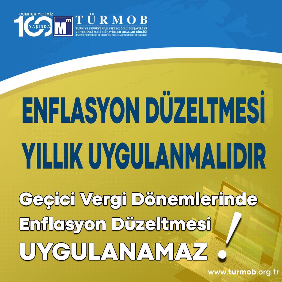 myilmaz035's tweet photo. ENFLASYON DÜZELTMESİ YILLIK UYGULANMALIDIR.  Geçici Vergi Dönemlerinde Enflasyon Düzeltmesi UYGULANAMAZ!..  
#EnflasyonMuhasebesi #türmob https://t.co/3aoSmRcI9Z