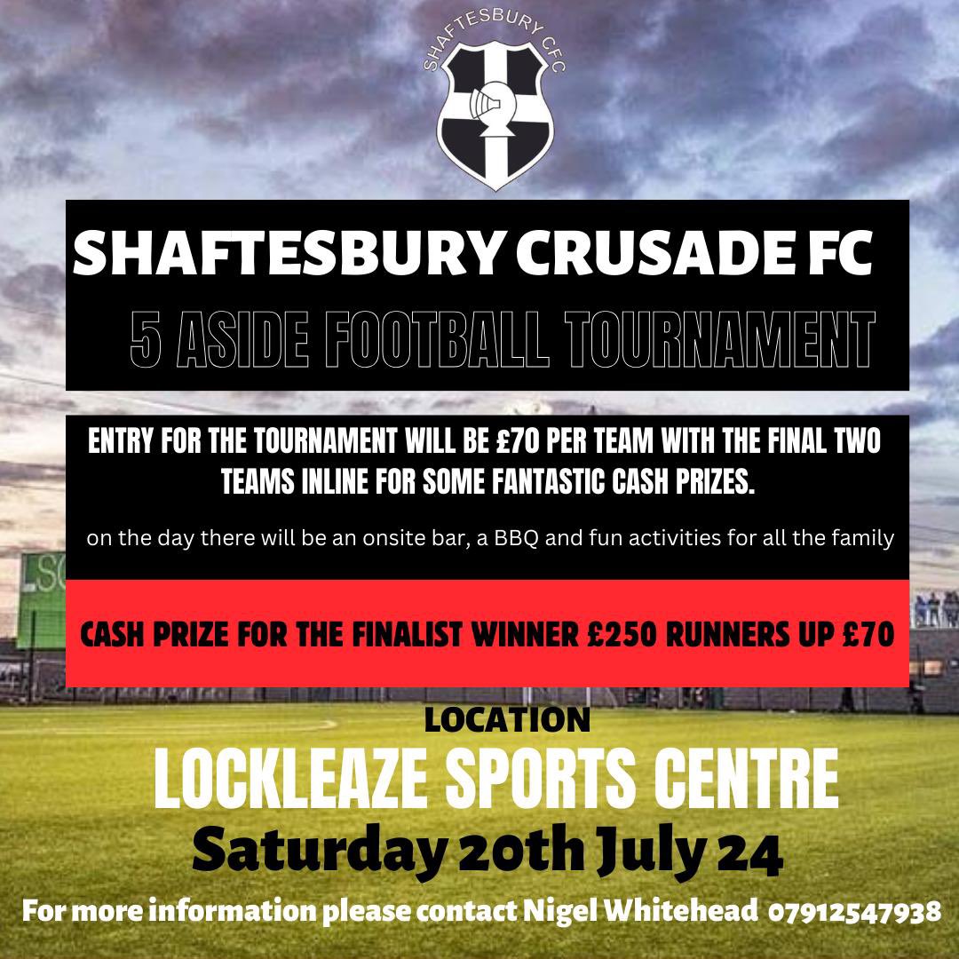Shaftesbury Crusaders FC (@uptheshaz) on Twitter photo Last chance to enter the <a href="/UpTheShaz/">Shaftesbury Crusaders FC</a> tournament, entries need to be confirmed and paid for by Friday 5pm to confirm your place.
Contact us on number below to get involved 🔴⚫️🔴⚫️ Last chance to enter the <a href="/UpTheShaz/">Shaftesbury Crusaders FC</a> tournament, entries need to be confirmed and paid for by Friday 5pm to confirm your place.
Contact us on number below to get involved 🔴⚫️🔴⚫️