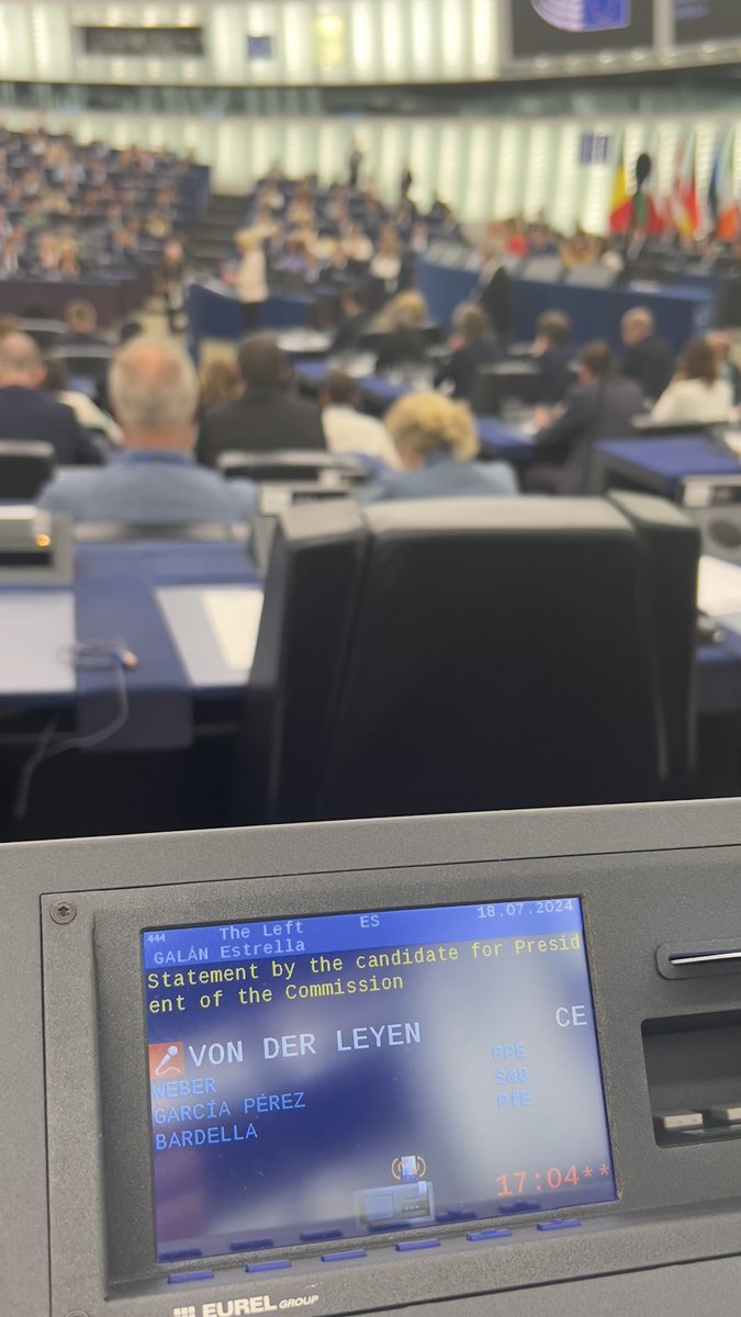 Hoy <a href="/vonderleyen/">Ursula von der Leyen</a> da la peor versión de las políticas migratorias en su discurso como candidata a la presidencia:
+ FRONTEX, triplicando el control fronteras
+ Políticas de retorno 
+ Externalización de fronteras 
Ni una palabra de vías legales seguras o de proteger a las personas