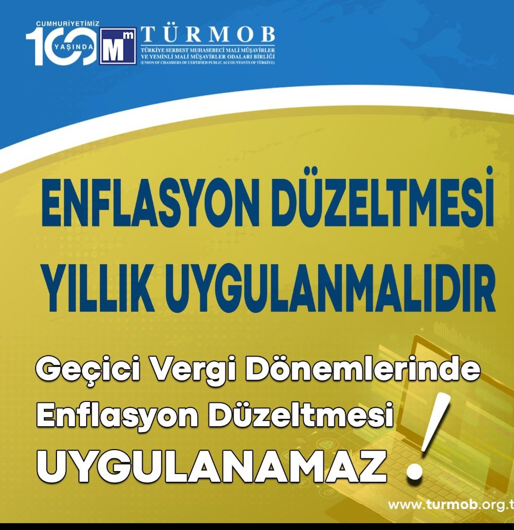 emrahatalan's tweet photo. Enflasyon Düzeltmesi Yıllık Uygulanmalıdır
Geçici Vergi Dönemlerinde Enflasyon Düzeltmesi Uygulanamaz!
#EnflasyonMuhasebesi https://t.co/wz55avw49D