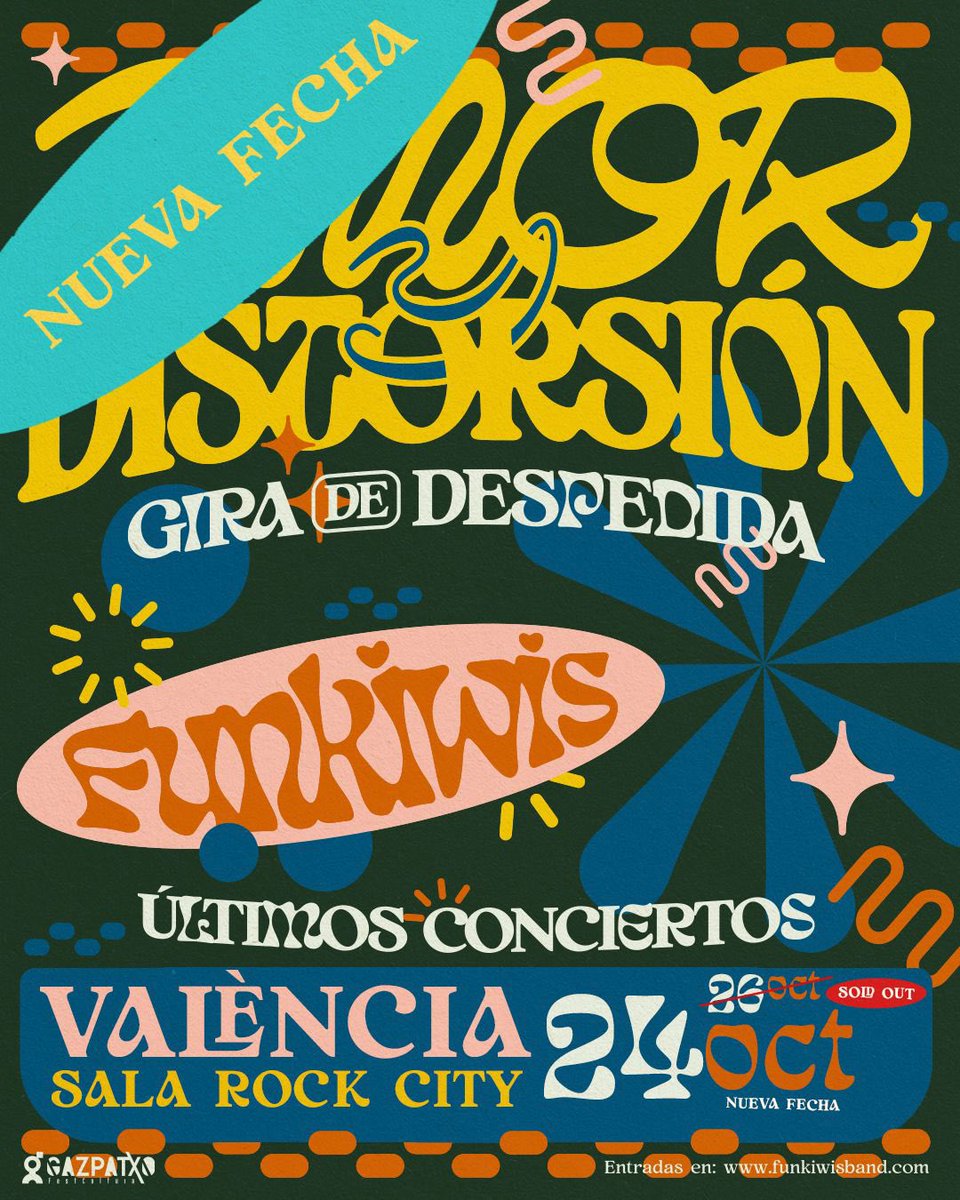 Para que nadie se quede sin despedida, hemos preparado otra fecha en València para el 24 de octubre. Entradas ya a la venta en funkiwisband.com