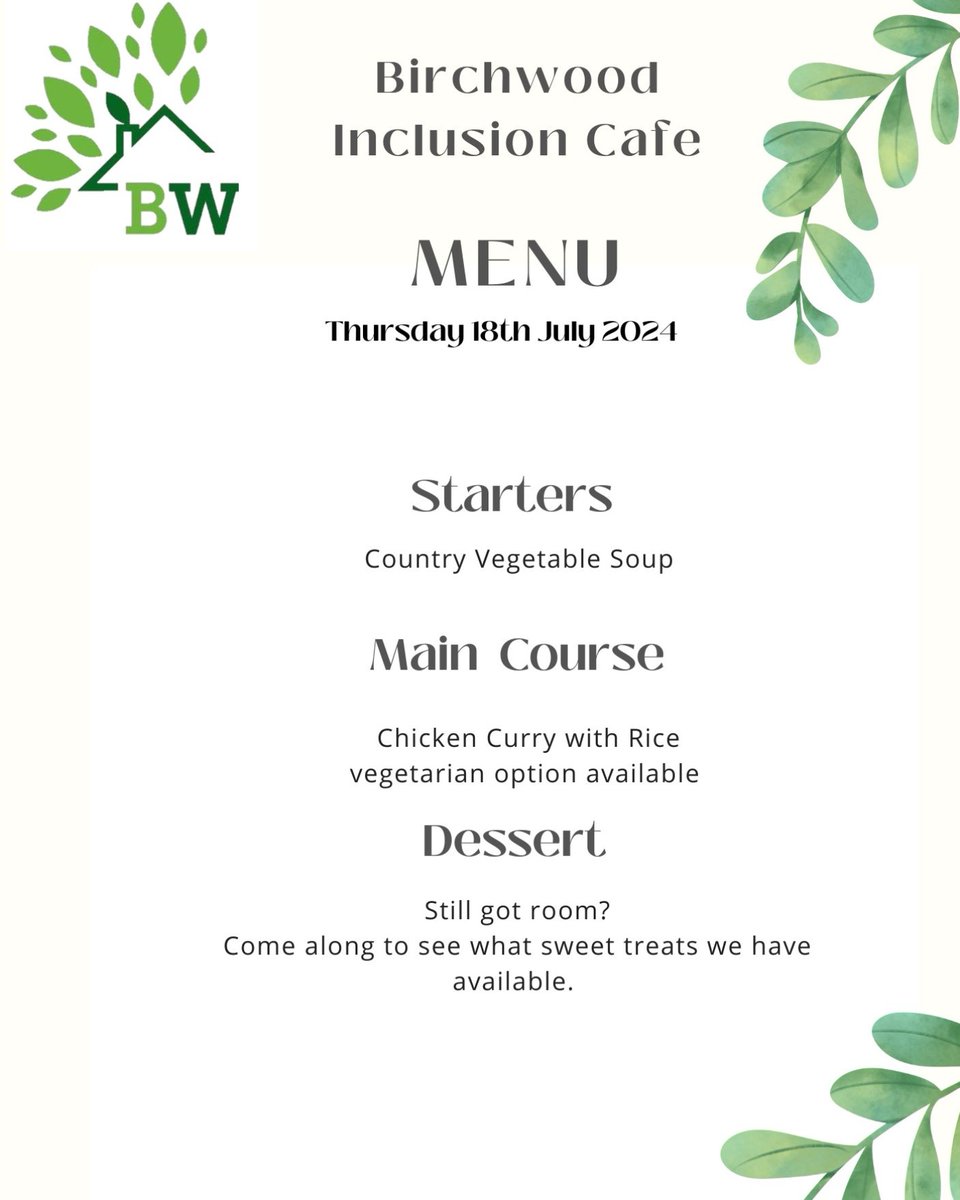 Just like the Wednesday's Cafe, only this time in the heart of the town.

Location: Ecumenical Centre, Firbeck, Skelmersdale, right next to the Concourse Shopping Centre.

Time: 11:30-13:00

Hopefully see you there… bring a friend 👍🏻

Pay as you feel.

Every Thursday.
