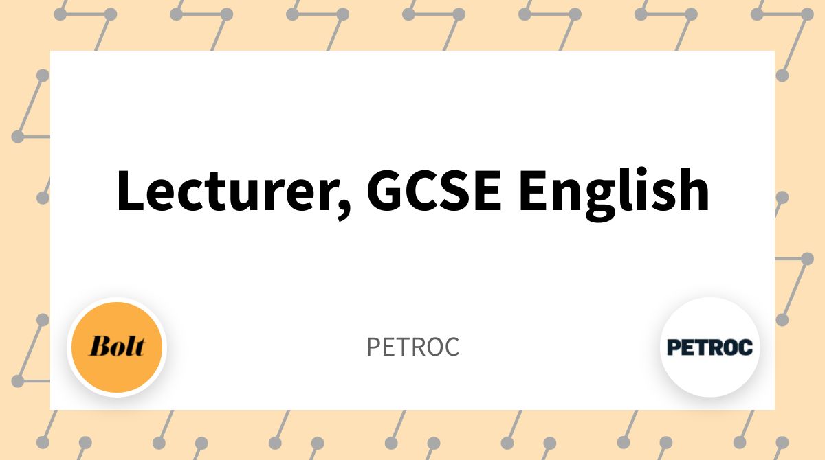 Now hiring! Lecturer, GCSE English at PETROC - 📍Devon  - Apply on our website or browse through 1,000s of FE, Skills &amp; Learning jobs hiring right now 🙌buff.ly/3zMyd0y