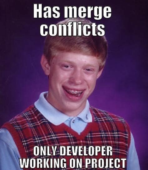 GithubProjects's tweet photo. That moment when you get merge conflicts on a solo maintained repository 😅 https://t.co/4PnhUMc7Ie