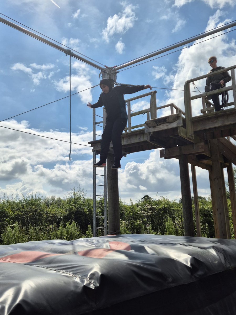 pmghs's tweet photo. Pupils engaging in a jumping activity onto a cushioned mat during the Rock and River excursion. Can they successfully jump and achieve a flawless landing? #RockAndRiver #JumpingFun #OutdoorAdventure https://t.co/3OzodDRMU0