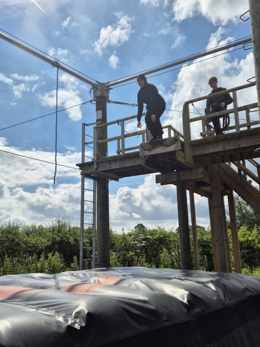 pmghs's tweet photo. Pupils engaging in a jumping activity onto a cushioned mat during the Rock and River excursion. Can they successfully jump and achieve a flawless landing? #RockAndRiver #JumpingFun #OutdoorAdventure https://t.co/3OzodDRMU0