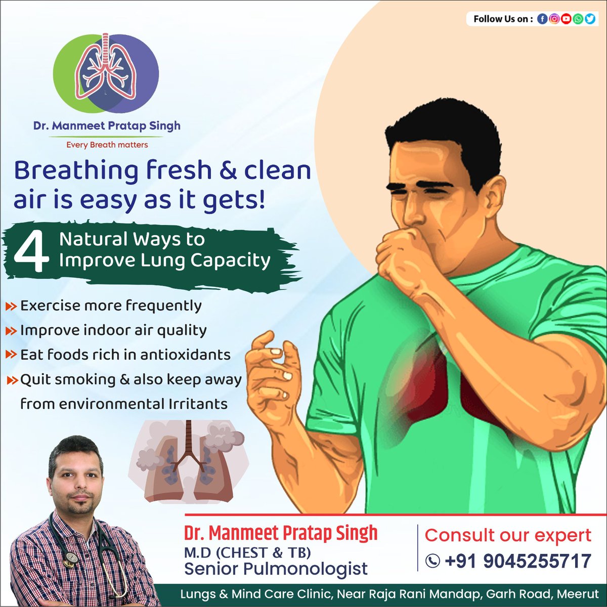 manmeet_pratap's tweet photo. 🌬️ 𝐁𝐫𝐞𝐚𝐭𝐡𝐞 𝐅𝐫𝐞𝐬𝐡, 𝐋𝐢𝐯𝐞 𝐖𝐞𝐥𝐥! 🌱

𝟒 𝐍𝐚𝐭𝐮𝐫𝐚𝐥 𝐖𝐚𝐲𝐬 𝐭𝐨 𝐈𝐦𝐩𝐫𝐨𝐯𝐞 𝐋𝐮𝐧𝐠 𝐂𝐚𝐩𝐚𝐜𝐢𝐭𝐲:
#LungHealth #BreatheEasy #NaturalWellness #HealthyLungs #FreshAir #ExerciseDaily #IndoorAirQuality #AntioxidantFoods #QuitSmoking #HealthyLiving https://t.co/mUoXiZWPPp