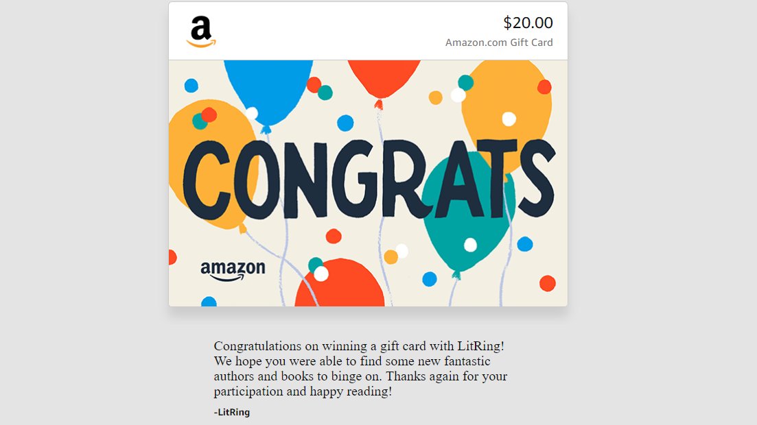 NicolesChoice1's tweet image. THANK YOU so much @TheLitRing for choosing me as a lucky #litring giveaway winner! I received my $20 Amazon gift card prize and I am on the hunt for some great new books! MUCH APPRECIATED! #Ilovebooks #happyreading #booklover