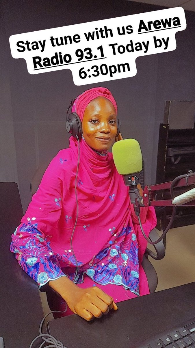 misdimple98's tweet photo. Stay tune with us at AREWA RADIO 93.1 Today 18/07/24 by 6:30pm discussing "matasa a yau" on the radio station today! Tune in to hear our conversation on this important topic. 
#Arewaradio #youth #skills https://t.co/v1RhmS6AOu