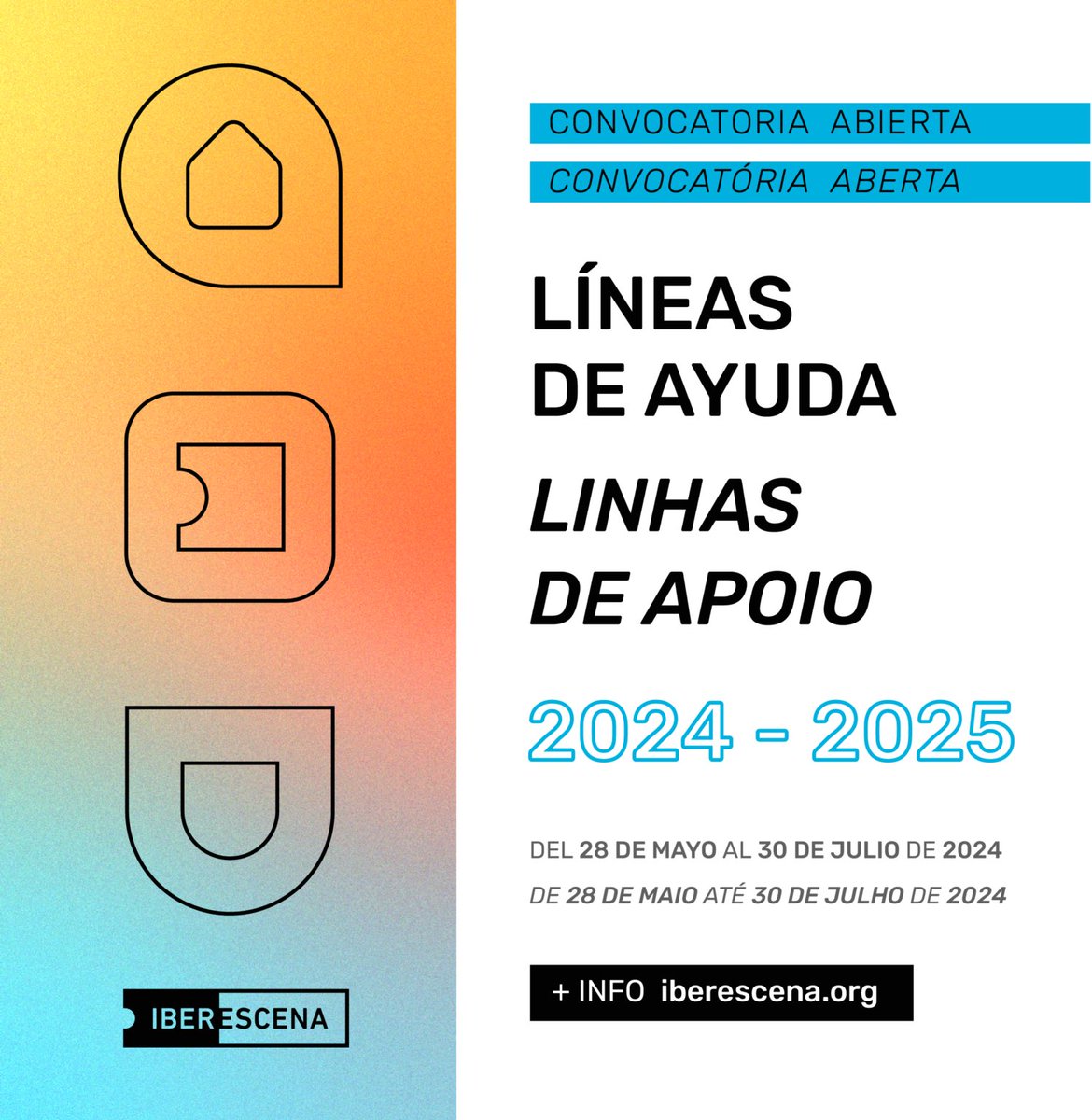 faetedaorg's tweet photo. 🎭 El 30 de julio termina el plazo para Iberescena 2024-2025. Las tres líneas son: Ayudas a la creación en residencia, a la Coproducción de Espectáculos de Artes Escénicas y a la Programación de Festivales y Espacios Escénicos

Convocatorias ⬇️
https://t.co/GRlAEU4FiQ https://t.co/zPgpOB3dhu