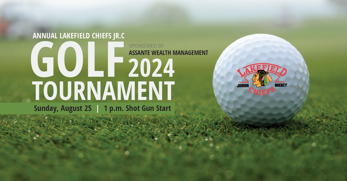Lakefield Chiefs (@chiefs_jrc) on Twitter photo Gather your friends and family for a fun afternoon of golf, dinner and prizes! Our annual Golf Tournament on Aug. 25 <a href="/QuarryGolf/">Quarry Golf Club</a> supports our upcoming hockey season. Sign up here: tinyurl.com/248red9m Gather your friends and family for a fun afternoon of golf, dinner and prizes! Our annual Golf Tournament on Aug. 25 <a href="/QuarryGolf/">Quarry Golf Club</a> supports our upcoming hockey season. Sign up here: tinyurl.com/248red9m