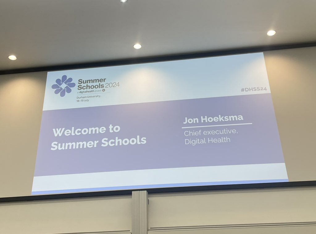 Delighted to have a bursary place for Digital Health Summer Schools 24. Looking forward to the next couple of days #DHSS24