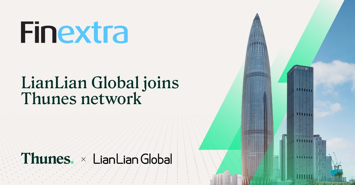 🗞️ As featured in Finextra

We've welcomed LianLian Global to the Thunes' Global Network.

Read the full article here ➡️ finextra.com/pressarticle/1…

#Thunes #LianLianGlobal #CrossBorderPayments #Fintech #DigitalWallets