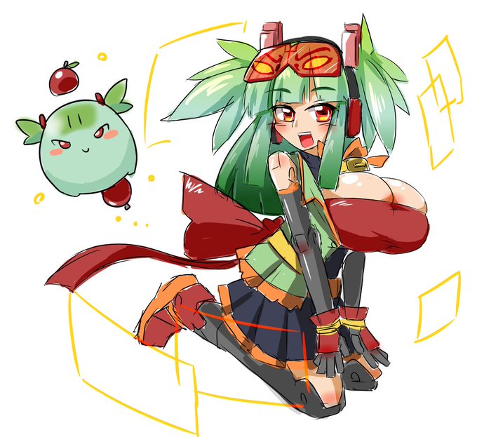 いやぁ～ボンバーガール渋谷ポップアップショップ、楽しみですね!ツガルちゃんの衣装で感動しました🍎(幻覚)(飛んでるちっこいの描きたかっただけ🍎) 