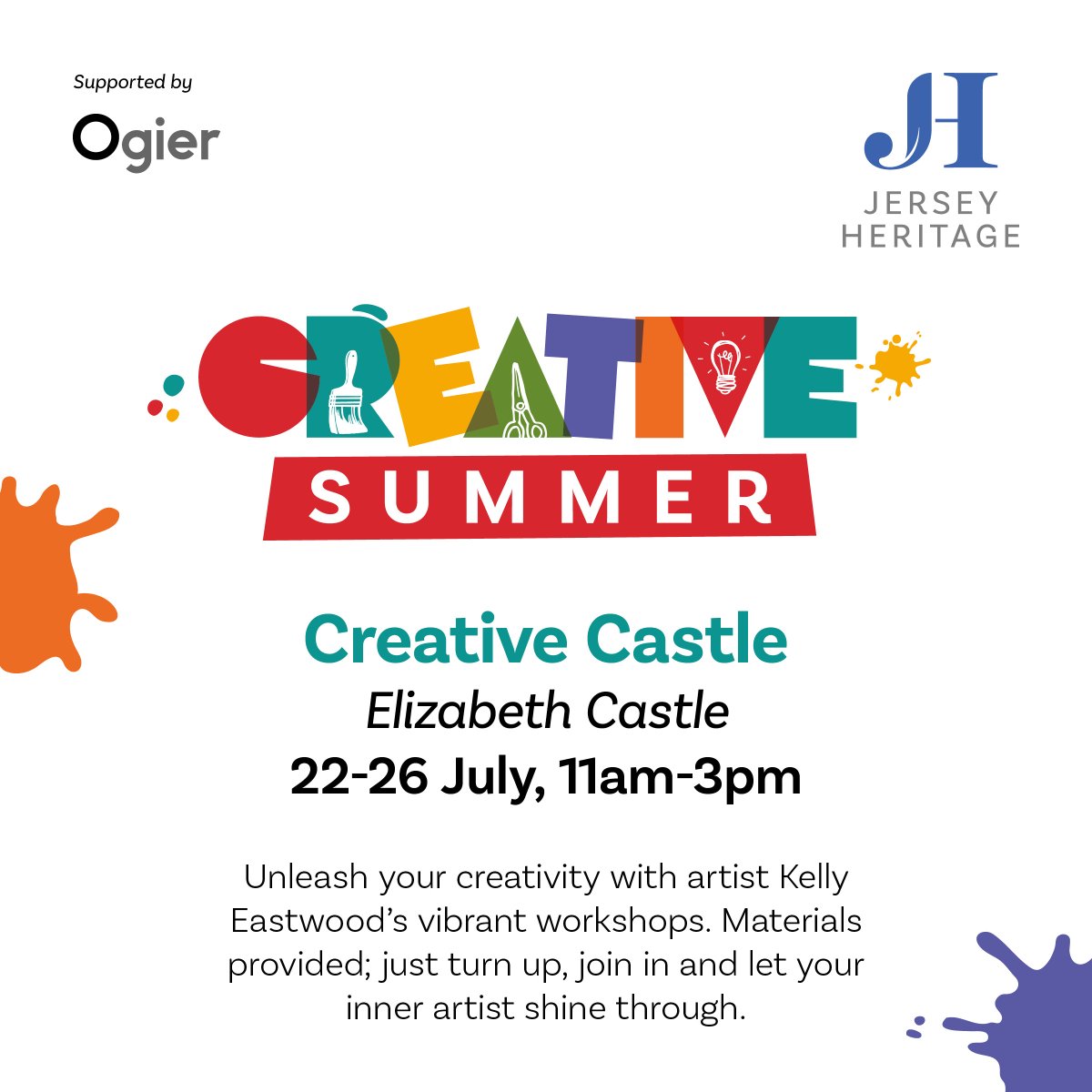 JerseyHeritage's tweet image. Tomorrow (22nd) sees the start of our #CreativeSummer programme of activities for families to enjoy over the #Summer hols. Week 1 is called ‘Creative Castle’ and is based at #ElizabethCastle, with #Artist Kelly Eastwood at the helm.

#FamilyFun #KidsInMuseums @OgierGroup