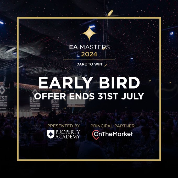 Early bird sale ends in less than 2 weeks, for the biggest event in the Estate Agent calendar!  Grab<a href="/tag/property"class="tags"><span>#property</span></a><a href="/tag/eamasters"class="tags"><span>#eamasters</span></a><a href="/tag/estateagents"class="tags"><span>#estateagents</span></a>