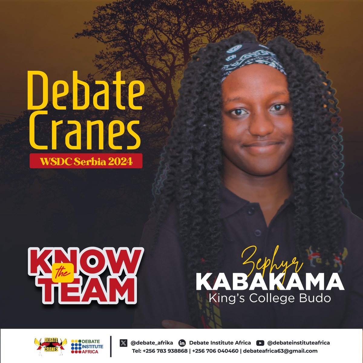 DIAComms's tweet photo. #TeamProfiles

 From the renowned King's college Buddo, Zephyr returned to the team on merit in Jan after a 1 yr break &amp; is an invaluable asset  at this year's #SerbiaWSDC. She's been part of the team for 4 years &amp; brings with her unmatched analytical prowess!
#InGodWeTrust https://t.co/G6p9vKu8wz
