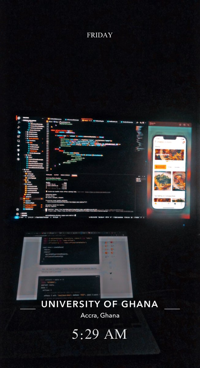 codewithcobby's tweet image. From late-night coding sessions at the University of Ghana to the bustling streets of Accra, Campus Eats was all about delivering convenience. Grateful for the journey. #TechLife #software