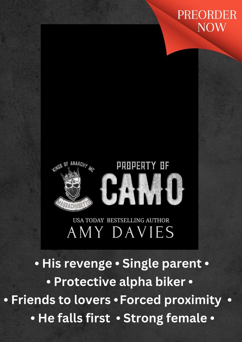 PREORDER ALERT📣

Get ready to meet the members of the Massachusetts charter of the King's of Anarchy MC. With an enemy lurking around Salem, the brothers do what's necessary to protect their people. 

Links
↳ books2read.com/u/b6PR9A

geni.us/PropertyofCamo