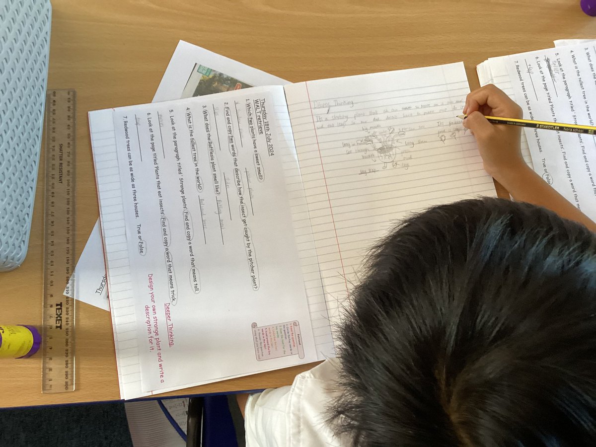 JORPS_1's tweet photo. #JORPSY2 have enjoyed today’s deeper thinking in their reading lesson. After completing some retrieval questions, they were asked to design their own ‘strange plant’! #imaginativethinking https://t.co/lUbr9QvUDP