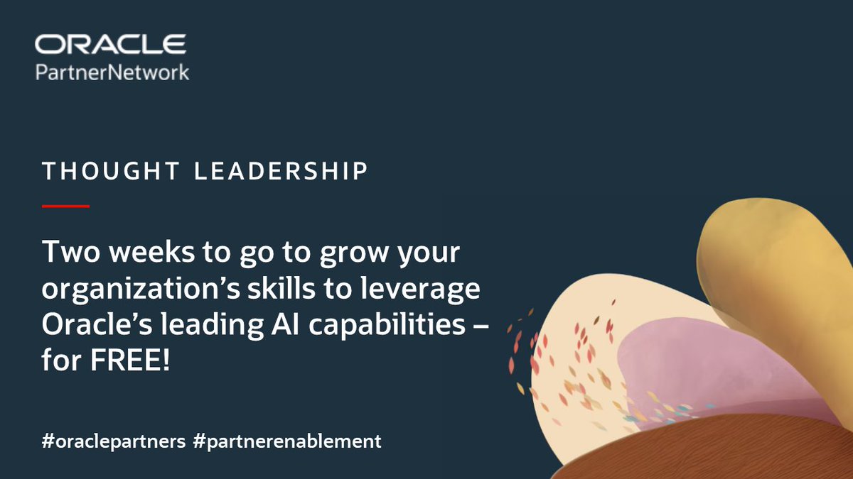 Oracle EMEA PartnerNetwork (@oracleemeaps) on Twitter photo #OraclePartners are you growing #AI skills? With <a href="/Oracle_Edu/">Oracle University</a>'s free certification for OCI Generative AI, there's no reason to fall behind. <a href="/sdiedericks/">Stefan Diedericks</a> explains: tinyurl.com/yn3atp7b
#partnerenablement #emeapartners @Oracleemeaps #OraclePartners are you growing #AI skills? With <a href="/Oracle_Edu/">Oracle University</a>'s free certification for OCI Generative AI, there's no reason to fall behind. <a href="/sdiedericks/">Stefan Diedericks</a> explains: tinyurl.com/yn3atp7b
#partnerenablement #emeapartners @Oracleemeaps