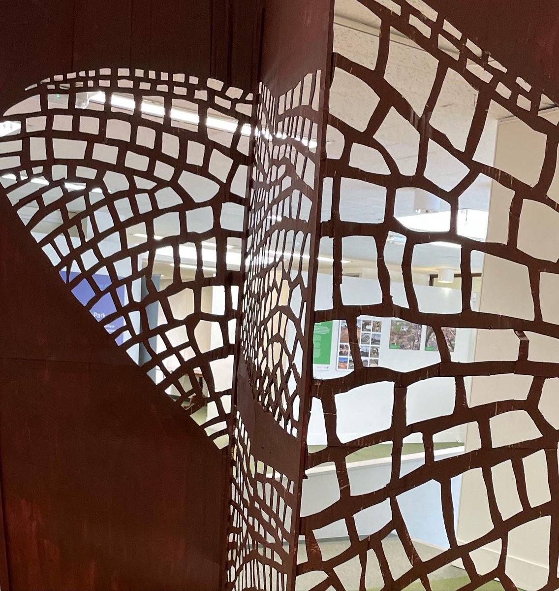 The Art of Salisbury River Park exhibition features a large scale test model of Jane Edden’s sculpture Fleeting. The sculpture was inspired by insect wings. 

Visit the exhibition to learn more about the new public art. Located in Gallery 3, upstairs in Salisbury Library #art