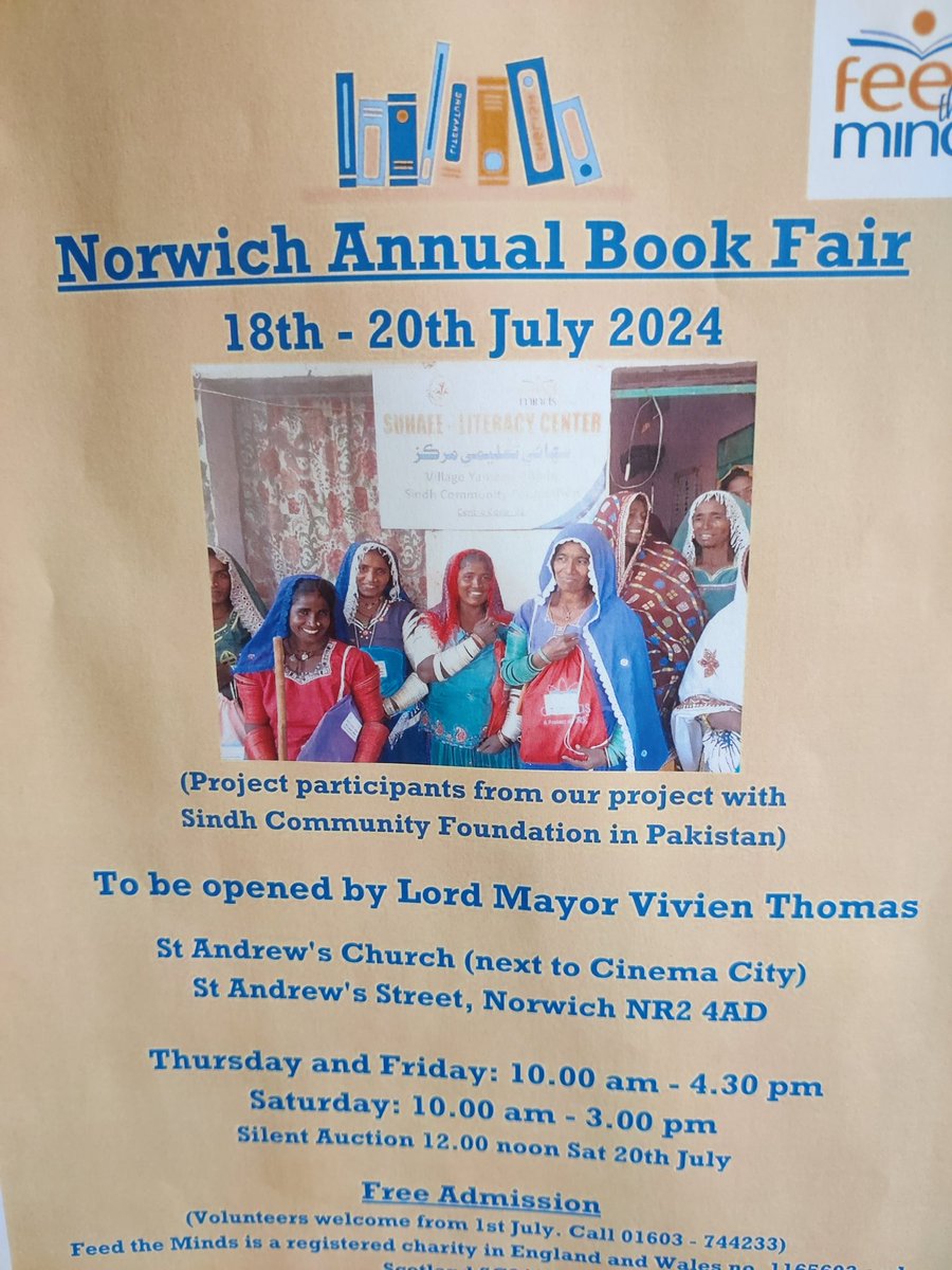 Just a reminder that the excellent feed the minds book fair starts today at  10am #norwich #books #bookfair