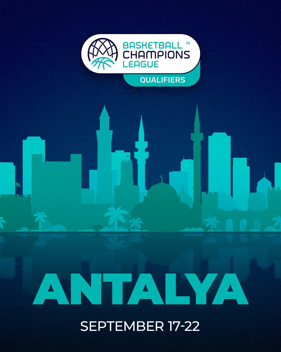 BasketballCL's tweet photo. 📍 The 𝐜𝐢𝐭𝐲 𝐨𝐟 𝐀𝐧𝐭𝐚𝐥𝐲𝐚 (𝐓𝐮𝐫𝐤𝐢𝐲𝐞) has been selected to host all four of the 2024-25 #BasketballCL Qualification Round tournaments this September! 📰 All Info here ▶️ https://t.co/3sexZyYFVI . https://t.co/0QJGcpq84y