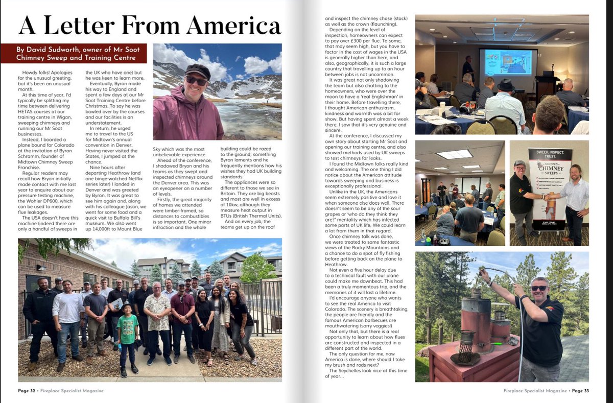 “Americans are extremely positive towards business and love it when others do well. There doesn't seem to be any of the  'who do they think they are?' mentality which has infected some parts of UK life.”

Full article here 👉 fireplacespecialistmagazine.co.uk/3dissue/firepl…