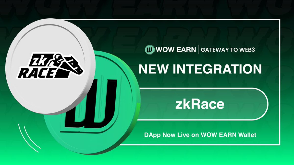 WOWEARNENG's tweet photo. 🌟 @zk_Race (formerly #DeRace) is now integrated into WOW EARN, opening doors to innovative financial possibilities!
#zkRace is both the front-running Web3 horse racing game & the world's 1st cutting-edge zk-rollup-based infrastructure tailored for GameFi & powered by $ZERC
Explore zkRace on #WOWEARN today
🚀💼 #Token #Dapps #Integration