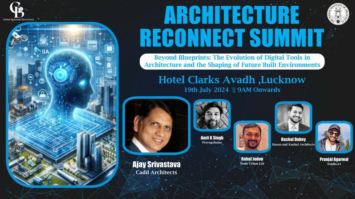 Honored to introduce our panelists joining us for a captivating discussion at the Architecture Reconnect Summit!

Panel Topic -Beyond Blueprints: The Evolution of Digital Tools in Architecture and the Shaping of Future Built Environments

📆19th July,2024
📍  Clarks Avadh,Lucknow