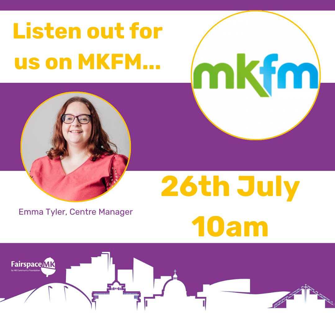 Fairspacemk's tweet photo. We're going on MKFM🎙️

Listen out for us on 26th July at 10am on MKFM to hear Centre Manager, Emma Tyler talk all about our summer offer☀️ 

If you miss us, don't worry! You can listen back to the interviw here🔗 https://t.co/jMpLZti9fV

#MKFM  #miltonkeynes #flexibleworking https://t.co/7PWZ4LSoOg