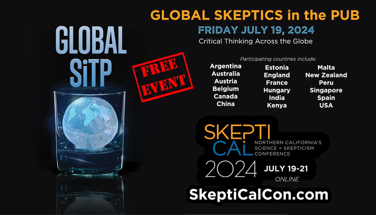 Serdar Başeğmez (@sbasegmez) on Twitter photo Yarın ayrıca 24 saat sürecek olan Global Skeptics in the Pub Online var. Yayın, Yeni Zelanda’da TSİ 10'da başlayıp Hawaii’de sona erecek.
Ben de TSİ 22:15’te <a href="/GreenwichSitP/">Greenwich SitP</a> ve <a href="/yalansavar/">Yalansavar</a> şapkalarımı takıp <a href="/chriscfrench/">Chris French profchrisfrench.bsky.social 🇺🇦</a> ile sunucu koltuğunu paylaşacağım!
skepticalcon.com/global-skeptic… Yarın ayrıca 24 saat sürecek olan Global Skeptics in the Pub Online var. Yayın, Yeni Zelanda’da TSİ 10'da başlayıp Hawaii’de sona erecek.
Ben de TSİ 22:15’te <a href="/GreenwichSitP/">Greenwich SitP</a> ve <a href="/yalansavar/">Yalansavar</a> şapkalarımı takıp <a href="/chriscfrench/">Chris French profchrisfrench.bsky.social 🇺🇦</a> ile sunucu koltuğunu paylaşacağım!
skepticalcon.com/global-skeptic…