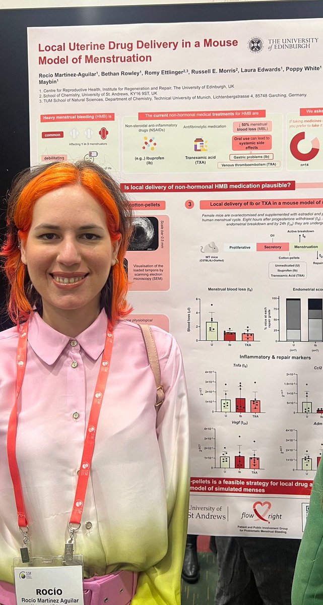 Are you interested in the use of medicated tampons to treat menstrual disorders? 🩸🩸 Come to chat with me tomorrow morning! I’ll be at P-129. 🌈🌟 #SSR2024 <a href="/SSRepro/">SSR</a>