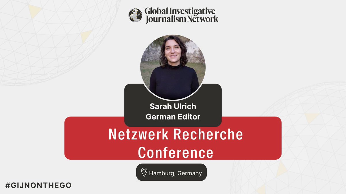 Global Investigative Journalism Network (@gijn) on Twitter photo Heading to the <a href="/nrecherche/">Netzwerk Recherche</a> Conference?
Say hello to GIJN's German Editor <a href="/ulrich_srh/">@sarahulrich.bsky.social</a> and stop by her panel on Saturday, July 20 discussing feminism and investigative journalism.
More: buff.ly/45zmfDp Heading to the <a href="/nrecherche/">Netzwerk Recherche</a> Conference?
Say hello to GIJN's German Editor <a href="/ulrich_srh/">@sarahulrich.bsky.social</a> and stop by her panel on Saturday, July 20 discussing feminism and investigative journalism.
More: buff.ly/45zmfDp